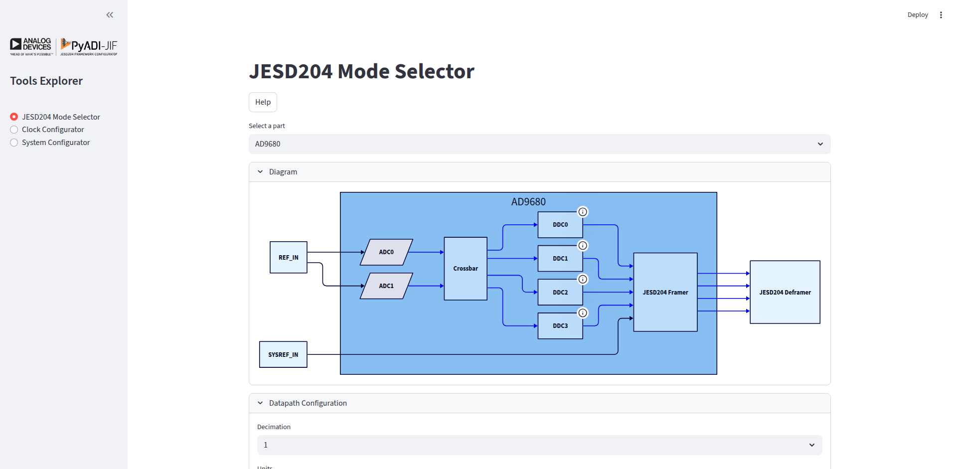 JESD Mode Selector